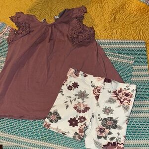 Floral Top and Shorts Set
